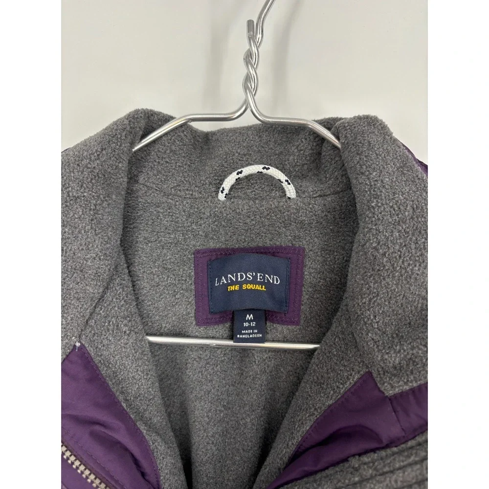 Lands' End Coat Girls M 10-12 Purple The Squall Coat Removable Hood Lined